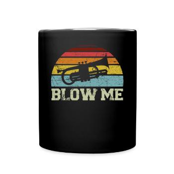 Trompettiste Vintage Retro Blow - Mug uni - noir - Devant