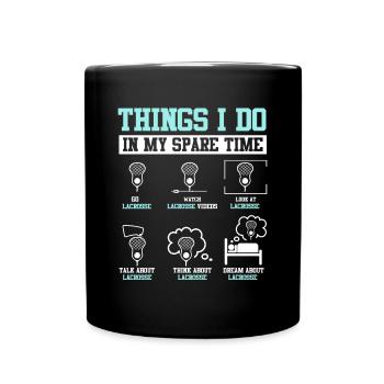LAX Sports Game Funny Lacrosse Forward - Full Colour Mug - black - Front