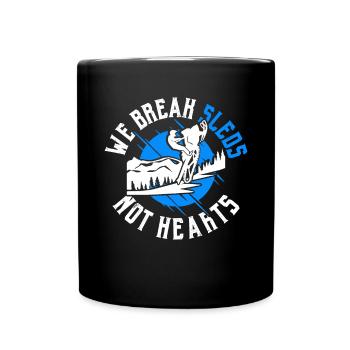 Winterabenteuer Schneemobilfahren Schneemobilfahre - Tasse einfarbig - Schwarz - Vorne