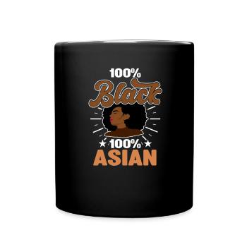 Afro Half Black Asian Blasin - Mug uni - noir - Devant