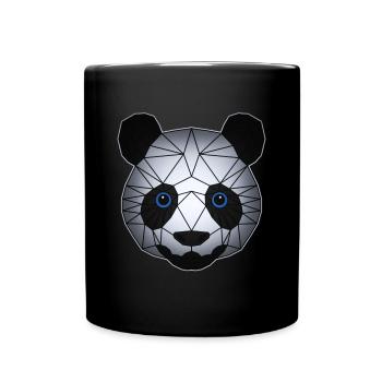 Panda Tiermotiv Tiergesicht Pandabär bär Motiv - Tasse einfarbig - Schwarz - Vorne