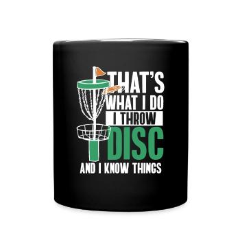 Golf Golfing Basket Sport Throwing Frisbee Players - Full Colour Mug - black - Front
