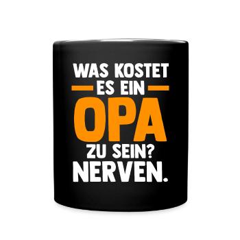 Großvater Großpapa Opi Opa - Tasse einfarbig - Schwarz - Vorne