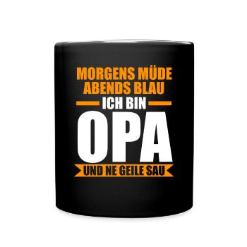 Großvater Großpapa Opi Opa - Tasse einfarbig - Schwarz - Vorne