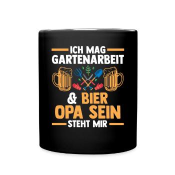 Großvater Großpapa Opi Garten Gartenarbeit Opa - Tasse einfarbig - Schwarz - Vorne