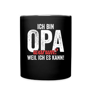 Großvater Großpapa Opi Opa - Tasse einfarbig - Schwarz - Vorne