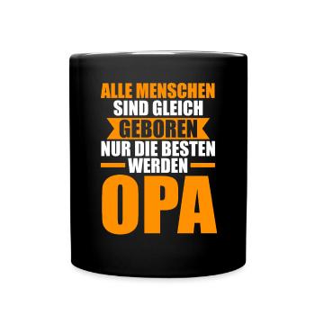 Großvater Großpapa Opi Opa - Tasse einfarbig - Schwarz - Vorne