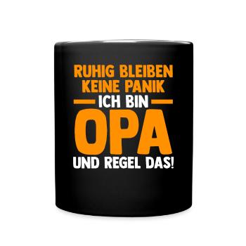 Großvater Großpapa Opi Opa - Tasse einfarbig - Schwarz - Vorne