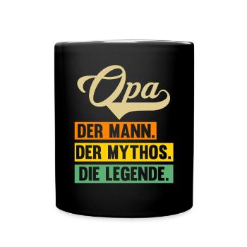 Großvater Großpapa Opi Opa - Tasse einfarbig - Schwarz - Vorne
