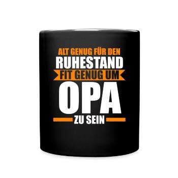 Großvater Großpapa Opi Opa - Tasse einfarbig - Schwarz - Vorne