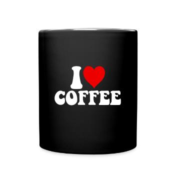 I love coffee - Tasse einfarbig - Schwarz - Vorne