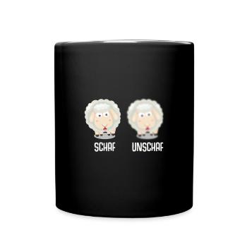 Schaf unschaf - Tasse einfarbig - Schwarz - Vorne