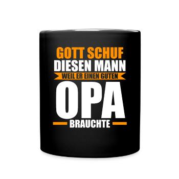 Großvater Großpapa Opi Opa - Tasse einfarbig - Schwarz - Vorne