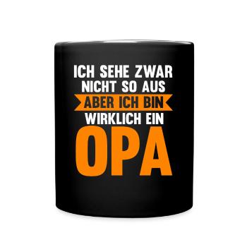 Großvater Großpapa Opi Opa - Tasse einfarbig - Schwarz - Vorne