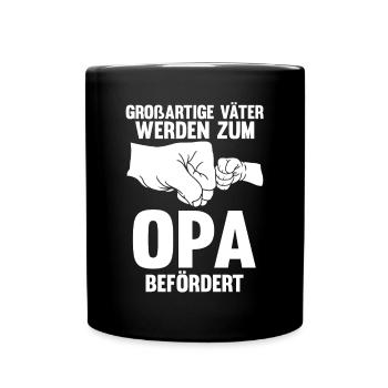 Großvater Großpapa Opi Opa - Tasse einfarbig - Schwarz - Vorne