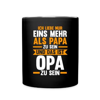 Großvater Großpapa Opi Opa - Tasse einfarbig - Schwarz - Vorne
