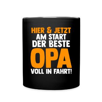 Großvater Großpapa Opi Opa - Tasse einfarbig - Schwarz - Vorne