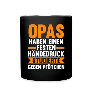 Großvater Großpapa Opi Opa - Tasse einfarbig - Schwarz - Vorne