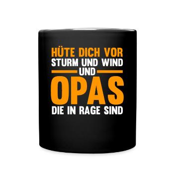 Großvater Großpapa Opi Opa - Tasse einfarbig - Schwarz - Vorne