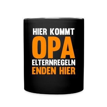 Großvater Großpapa Opi Opa - Tasse einfarbig - Schwarz - Vorne