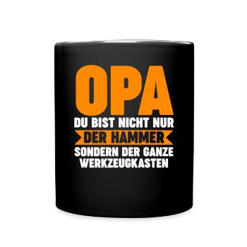 Großvater Großpapa Opi Opa - Tasse einfarbig - Schwarz - Vorne