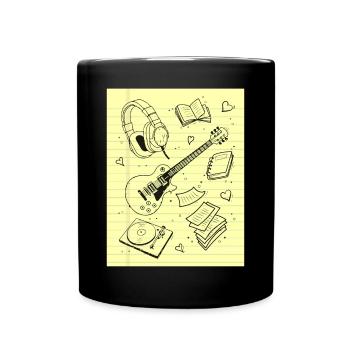 Downtown Girl Aesthetic Pattern Coquette Aesthetic - Full Colour Mug - black - Front