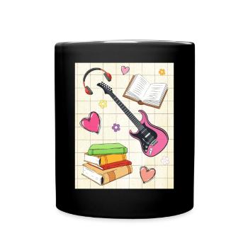 Downtown Girl Aesthetic Pattern Coquette Aesthetic - Full Colour Mug - black - Front