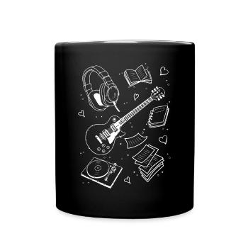 Downtown Girl Aesthetic Pattern Coquette Aesthetic - Full Colour Mug - black - Front