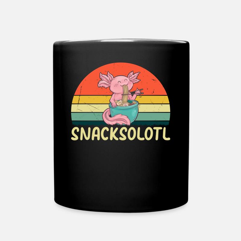Axolotl Snacksolotl Axolotl Funny Axolotl Snacksol - Full Colour Mug - black