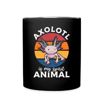 Axolotl Is My Spirit Animal - Retro Axolotl - Full Colour Mug - black - Front