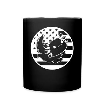 Axolotl American Flag Axolotl US Flag Axolotl - Ka - Tasse einfarbig - Schwarz - Vorne