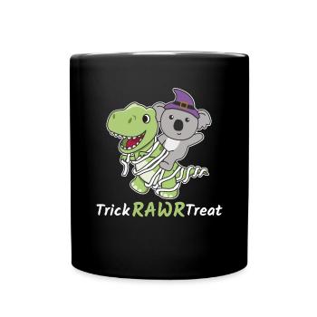 Koala Trick Rawr Treat T-Rex Mummy Costume - Full Colour Mug - black - Front