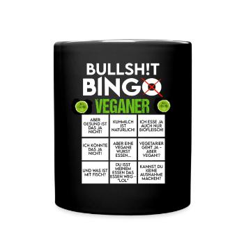 BINGO BULLSHIT VEGANER VEGAN - Tasse einfarbig - Schwarz - Vorne