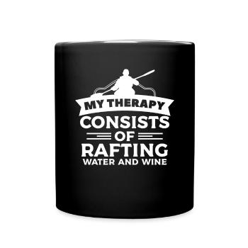 Ma thérapie consiste en rafting et en vin Kaya - Mug uni - noir - Devant