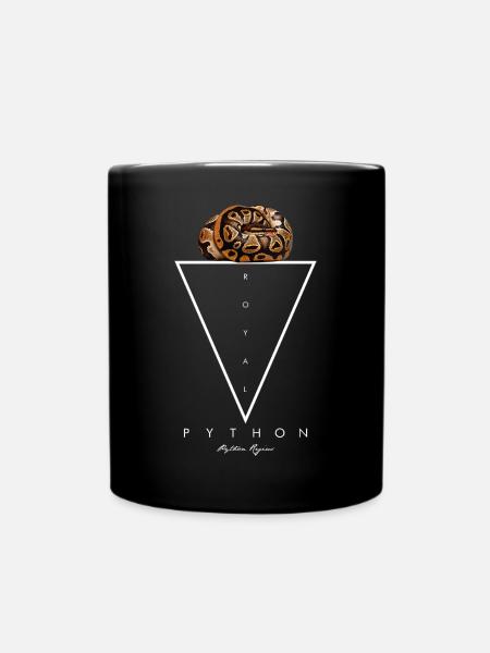 Royal Python Geometrischer moderner Schlangenhüter - Tasse einfarbig - Schwarz