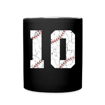 Kinder 10. Geburtstag Baseballspieler 10 Jahre alt - Tasse einfarbig - Schwarz - Vorne