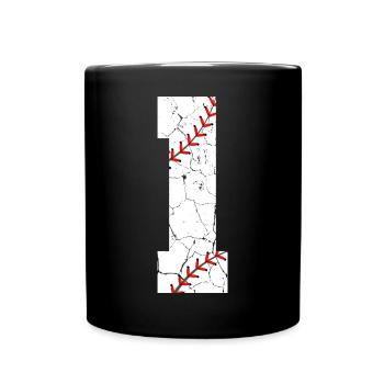 Kinder 1. Geburtstag Baseballspieler 1 Jahr alt - Tasse einfarbig - Schwarz - Vorne