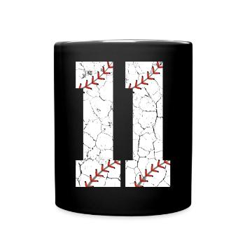 Kinder 11. Geburtstag Baseballspieler 11 Jahre alt - Tasse einfarbig - Schwarz - Vorne