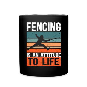 Fencing Fencing Fencing Gift - Full Colour Mug - black - Front
