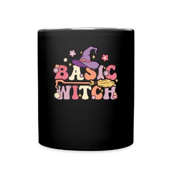 Basic witch Halloween Hexe Groovy Halloween - Full Colour Mug - black - Front