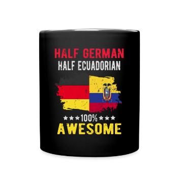 Halb Deutsch Halb Ecuadorianer - Tasse einfarbig - Schwarz - Vorne