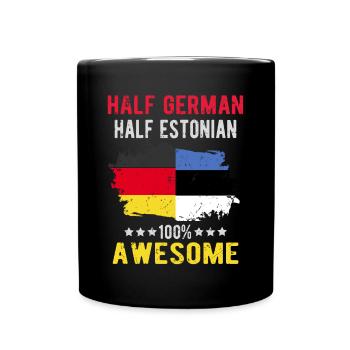 Moitié allemand moitié estonien - Mug uni - noir - Devant