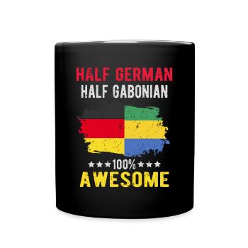 Half German Half Gabonese - Full Colour Mug - black - Front