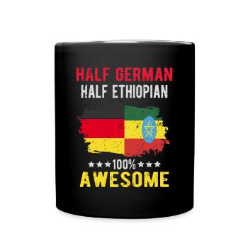 Half German Half Ethiopian - Full Colour Mug - black - Front