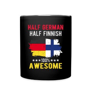 Half German Half Finn - Full Colour Mug - black - Front