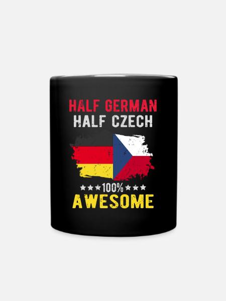 Half German Half Czech - Full Colour Mug - black