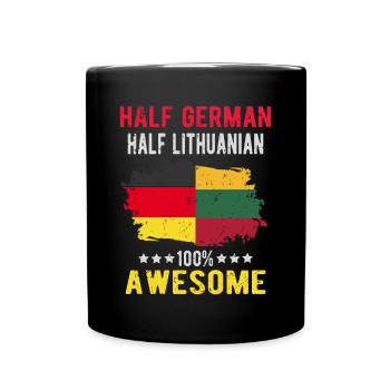 Moitié allemand moitié lituanien - Mug uni - noir - Devant