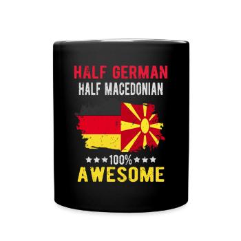 Moitié allemand moitié macédonien - Mug uni - noir - Devant