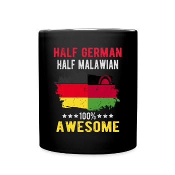 Half German Half Malawi - Full Colour Mug - black - Front