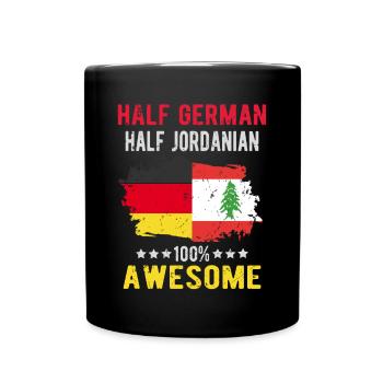 Moitié allemand moitié jordanien - Mug uni - noir - Devant